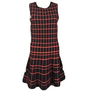 Ali Ro Women's‎ size M Blue Red Check Plaid Fit and Flare Dress